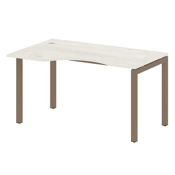 Metal System Quattro Стол криволинейный левый на П-образном м/к 50БП.СА-2 (L) Дуб наварра/Мокко металл 1400*900*750 - Вид 1