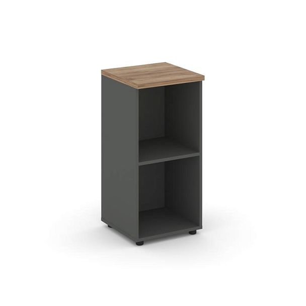 Стайл Проджект Стеллаж низкий узкий SN.STU-300 Антрацит/Дуб Табак 400*400*833 - Вид 1