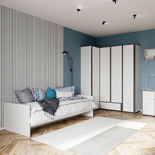 Спальня Асцелла Пенал закрытый белый/графит серый - Вид 3