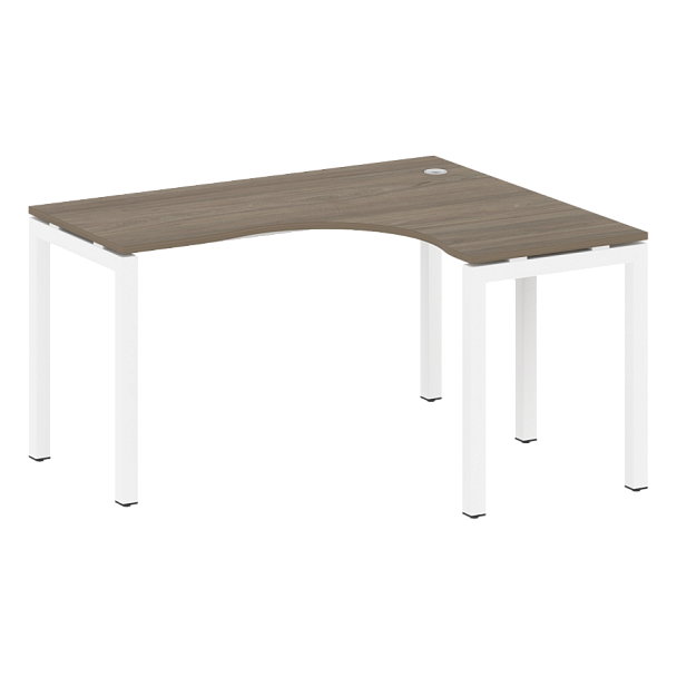 Metal System Quattro Стол криволинейный правый на П-образном м/к 50БП.СА-3 (R) Вяз/Белый металл 1400*1200*750 - Вид 1