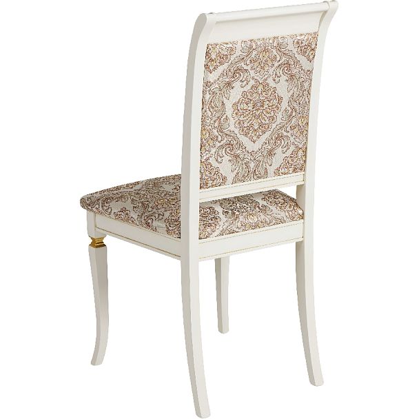 Комплект деревянных стульев с мягким сиденьем Бармс Слоновая кость золотая патина/Бежевый жаккард, 2 шт. - Вид 5