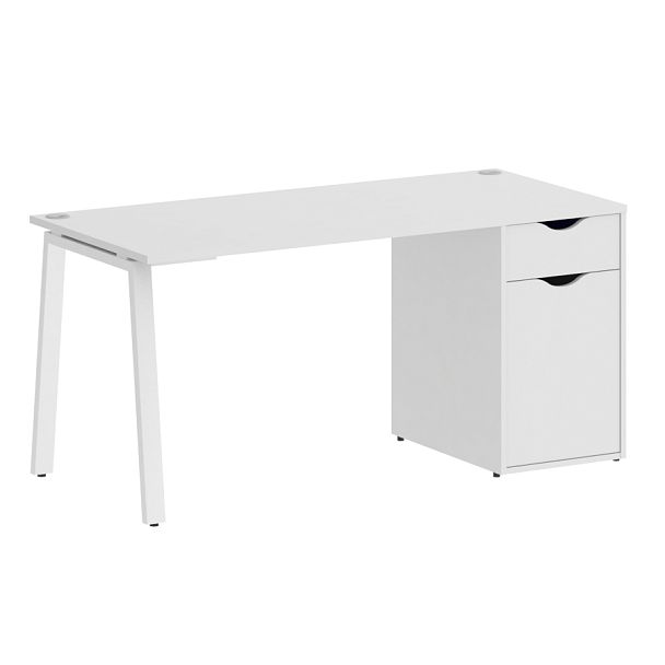 Home Office Стол письменный VR.SP-3-158.1.A Белый/Белый металл 1580*720*750 - Вид 1