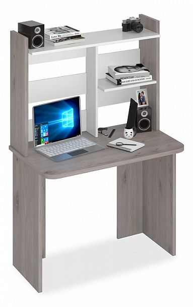 Стол компьютерный Домино Lite СКЛ-Прям100Р+НКЛ-100 Белый/Нельсон - Вид 1