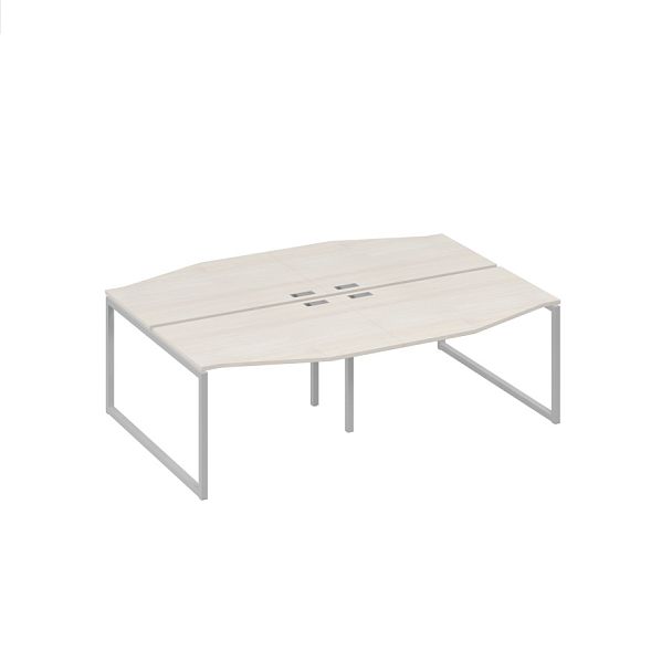 Рабочая станция столы (4х120) Техно на металлокаркасе QUATTRO A4 А4 Б4 189-2 БП дуб / металлокаркас серый - Вид 1