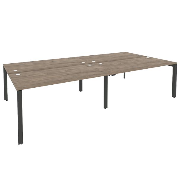 Onix Рабочая станция на П-образном м/к O.MP-D.RS-4.4.8 Тиквуд темный/Антрацит металл 3160*1635*750 - Вид 1