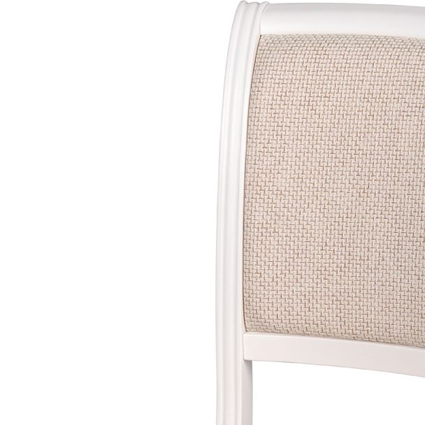 Стул деревянный с мягким сиденьем Арктос Белый/Кремовая рогожка - Вид 6