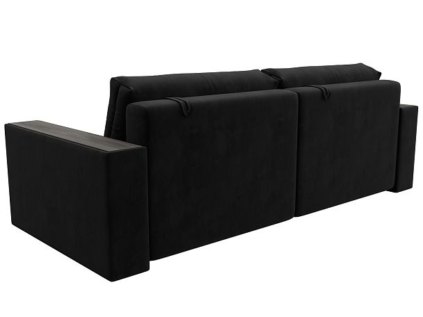 Диван прямой с декором Лига-049 НПБ Велюр черный - Вид 5