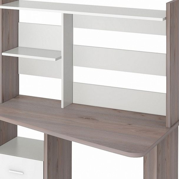 Стол компьютерный Домино Лайт СКЛ-Трап120+НКЛ-120 Белый/Нельсон правый - Вид 3