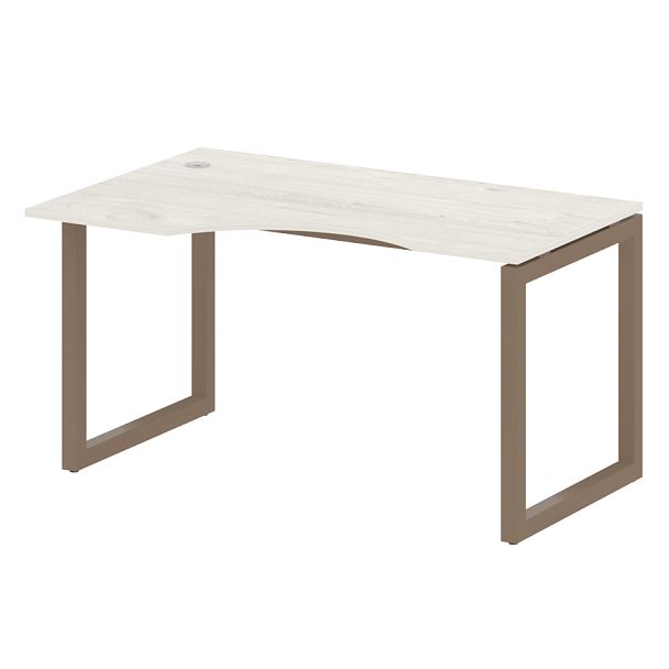 Metal System Quattro Стол криволинейный левый на О-образном м/к 50БО.СА-2 (L) Дуб наварра/Мокко металл 1400*900*750 - Вид 1