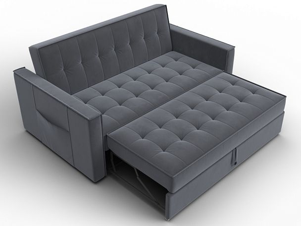 Диван прямой Лига-104 (140) Велюр серый - Вид 7
