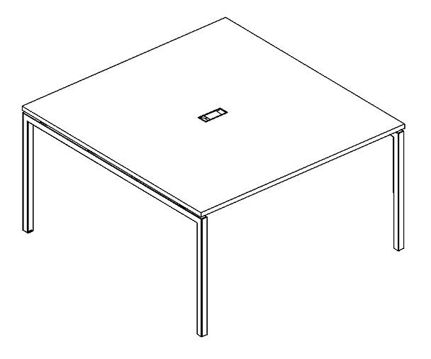 Стол 120 на металлокаркасе DUE переговорный A4 А4 Б2 134 БП белый премиум / металлокаркас белый - Вид 3