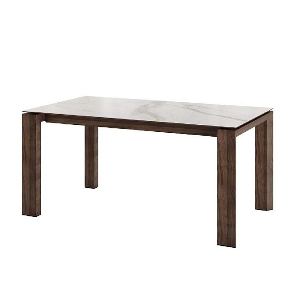 Стол обеденный Aron 160, керамика матовая белая - Вид 1