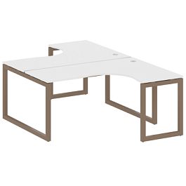 Metal System Quattro Р. ст. криволинейная на О-образном м/к 50БО.РАС-СА-2.4 Белый/Мокко металл 1600*2435*750 - Фото предпросмотра