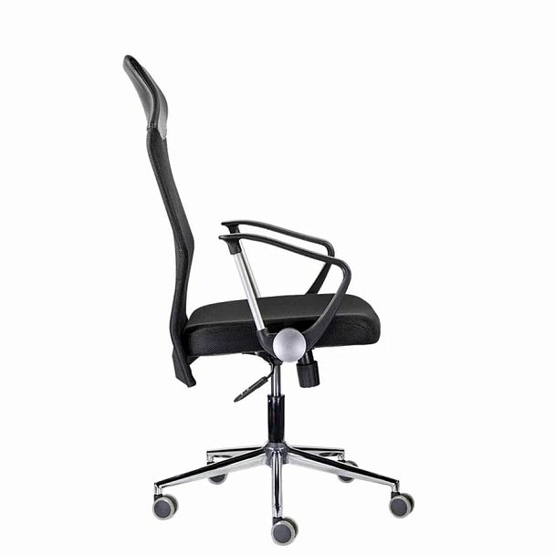 Кресло "Директ Лайт" МС-040, высокая спинка, с подлокотниками, хром, черное - Вид 4