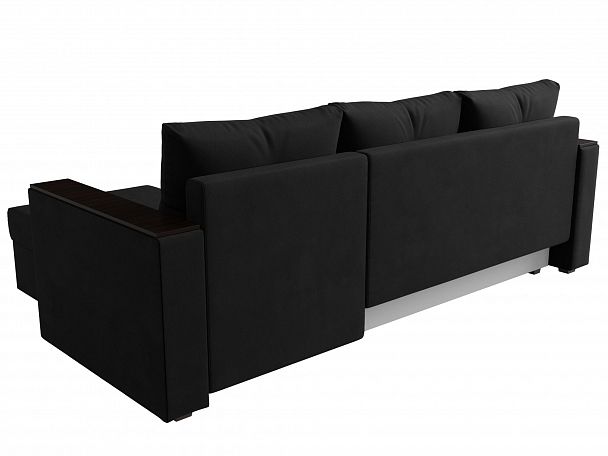 Угловой диван Атланта Лайт Б/С правый (полностью микровельвет черный) - Вид 6