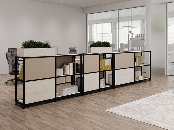 Shelf Mobile Стеллаж 3 уровня 1 секция VR.LT-STK-301.06 Дуб Аризона/Металл Черный 600*400*1046 - Вид 4