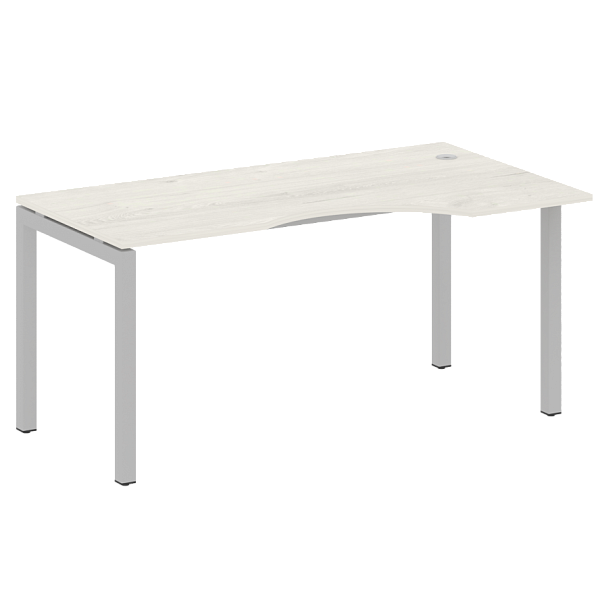 Metal System Quattro Стол криволинейный правый на П-образном м/к 50БП.СА-1 (R) Дуб наварра/Серый металл 1600*900*750 - Вид 1