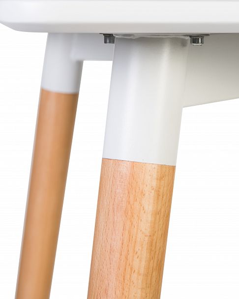 Стол обеденный DOBRIN SERRA (ножки светлый бук, столешница белая) - Вид 3