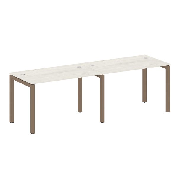 Metal System Quattro Р. ст. на 2 раб. места на П-образном м/к 50БП.СМ-2.2 Дуб наварра/Мокко металл 2400*720*750 - Вид 1