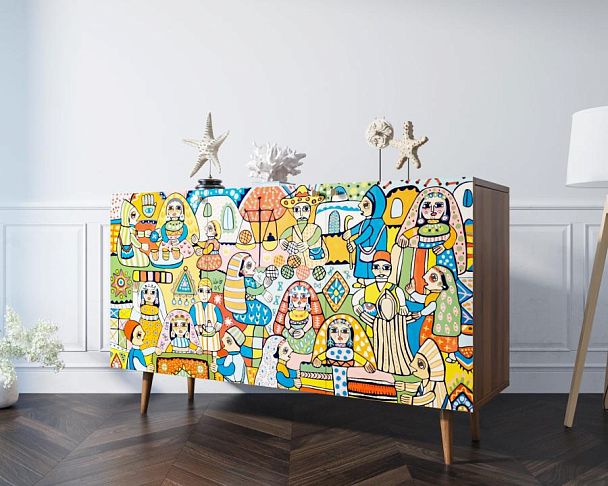 Комод Berber три дверки 1 принт арт BB01/Print_01 - Вид 3