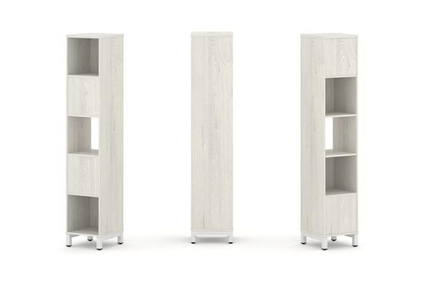 Стайл Проджект Набор стеллажа 2-х сторон., 5 яр. SN.NSD-511 Дуб Наварра/Металл Белый 387*400*1982 - Вид 1