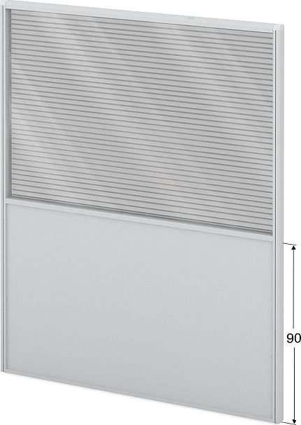 Модуль комбинированный "Мобильные офисные перегородки «Логика»"  ПК-ЛГ-МДК200х160/90Ж/Д-В1-301 серый - Вид 1