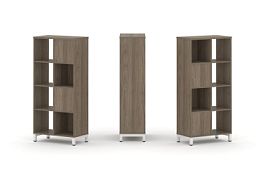 Стайл Проджект Набор стеллажа 2-х сторон., 4 яр. SN.NSD-421 Вяз Благородный/Металл Белый 754*400*161 - Фото предпросмотра