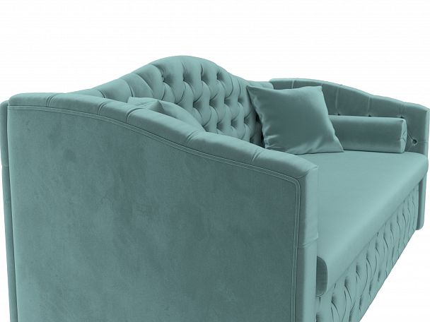 Прямой диван Мечта (полностью велюр бирюзовый) - Вид 4