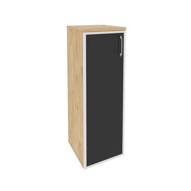 Onix Шкаф средний узкий левый O.SU-2.4 R (L) black Тиквуд светлый/Стекло black 400*420*1207 - Вид 1