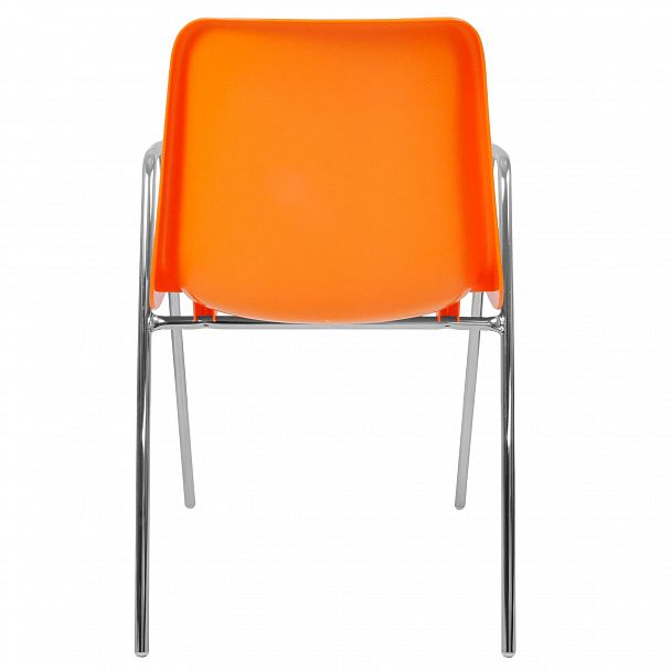Стул Vicenza (4 высокие ножки c подлокотниками), каркас Хром, оранжевый, стопируемый - Вид 3