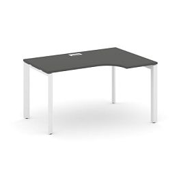 Style Project Next Стол рабочий эргономичный SN-59P.SPA-001(R) Антрацит/Металл Белый/Белый Заглушка 1380*600/980*750 - Фото предпросмотра