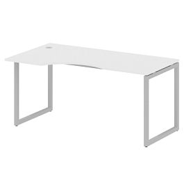Metal System Quattro Стол криволинейный левый на О-образном м/к 40БО.СА-1 (L) Белый/Серый металл 1600*900*750 - Фото предпросмотра