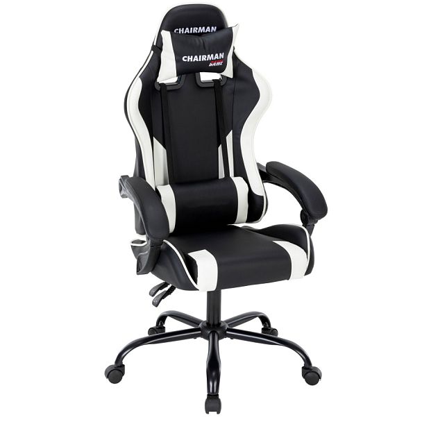 Кресло CHAIRMAN CH41, экокожа, черный/белый - Вид 1