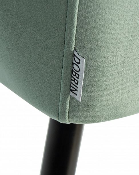 Стул обеденный DOBRIN ROBERT (черные матовые ножки, велюр V108-118 Мятный) - Вид 9