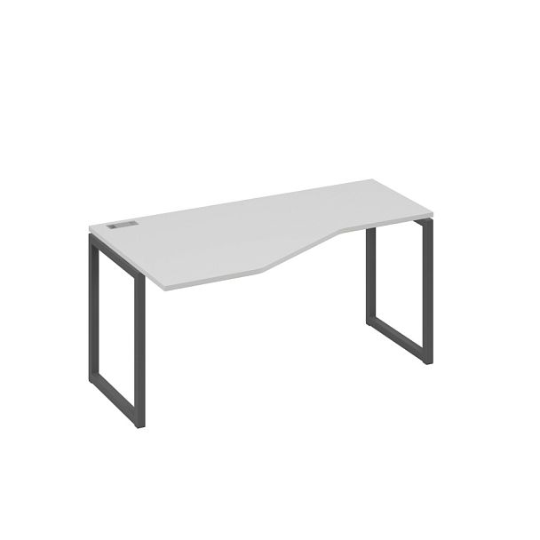 Стол эргономичный левый "Техно" на металлокаркасе QUATTRO A4 А4 Б4 055 БП серый / металлокаркас антрацит - Вид 1