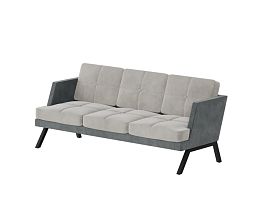 Aldo Диван трёхместный с декором из пуговиц ALDB-03L Storm 022/Storm 017/Металл Черный 2010*875*890 - Фото предпросмотра