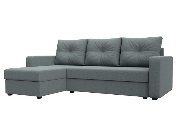 Диван угловой Ливерпуль Лайт левый угол Рогожка серый - Вид 1