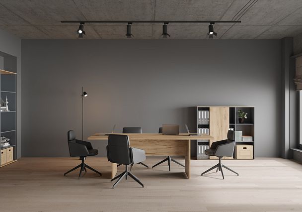 Брифинг-приставка Zion Light 120x80x75 дуб крафт золотой - Вид 5