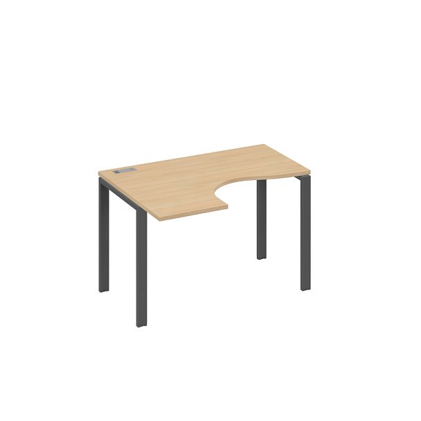 Стол эргономичный левый "Классика" на металлокаркасе UNO A4 А4 Б1 031 БП натуральный дуб / металлокаркас антрацит - Вид 1