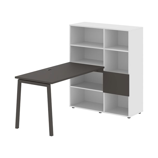 Стол-стеллаж ELRST 1113 Мокко/Мокко/Белый 1790х1120х1355 EDIS - Вид 1
