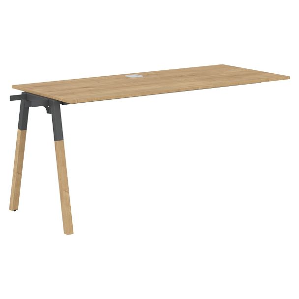 Стол приставной FIST 1567 Дуб Гамильтон/Антрацит-Бук 1580х670х733 FORTA - Вид 1