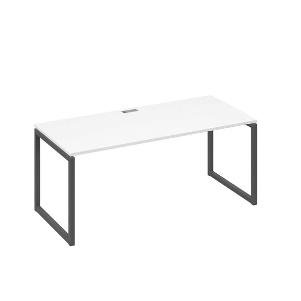 Стол письменный на металлокаркасе QUATTRO A4 А4 Б4 026 БП белый премиум / металлокаркас антрацит - Вид 1
