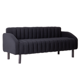 Диван Black, велюр Connect 99, ножки бук морилка черная - Фото предпросмотра