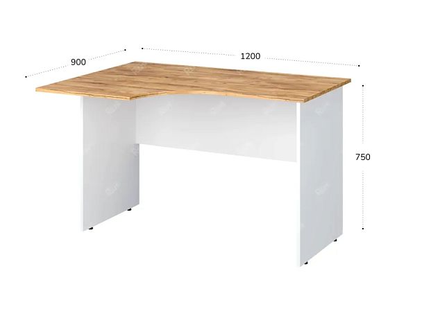 TANDEM RTD012-120L-ME Стол эргономичный левый 1200х900х750 Таксония медовая/Белый - Вид 2