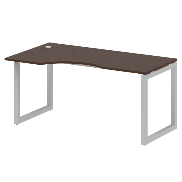 Metal System Quattro Стол криволинейный левый на О-образном м/к 50БО.СА-1 (L) Венге/Серый металл 1600*900*750 - Вид 1