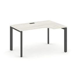 Style Project Next Стол рабочий эргономичный SN-59P.SPA-001(R) Дуб Наварра/Металл Антрацит/Черный Заглушка 1380*600/980*750 - Фото предпросмотра