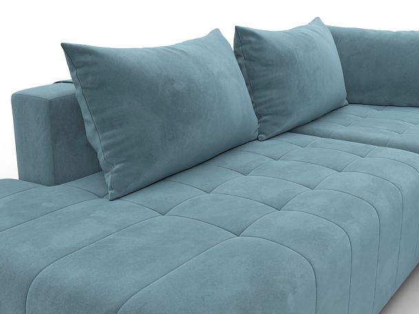 Диван угловой Лига-103 НПБ угол правый Велюр бирюзовый - Вид 4