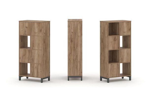 Стайл Проджект Набор стеллажа 1 сторон., 4 яр. SN.NS-421 Дуб Табак/Металл Антрацит 754*400*1615 - Вид 1