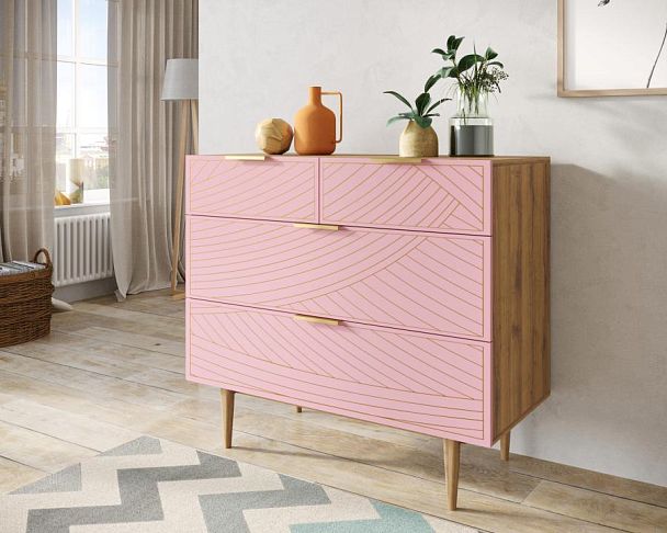 Комод с четыремя ящиками Line LN14/GR1/pink - Вид 3