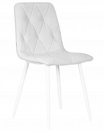 Стул обеденный DOBRIN CHILLY ROMBO (Светло-серый Simple 29, основание белое) - Фото предпросмотра